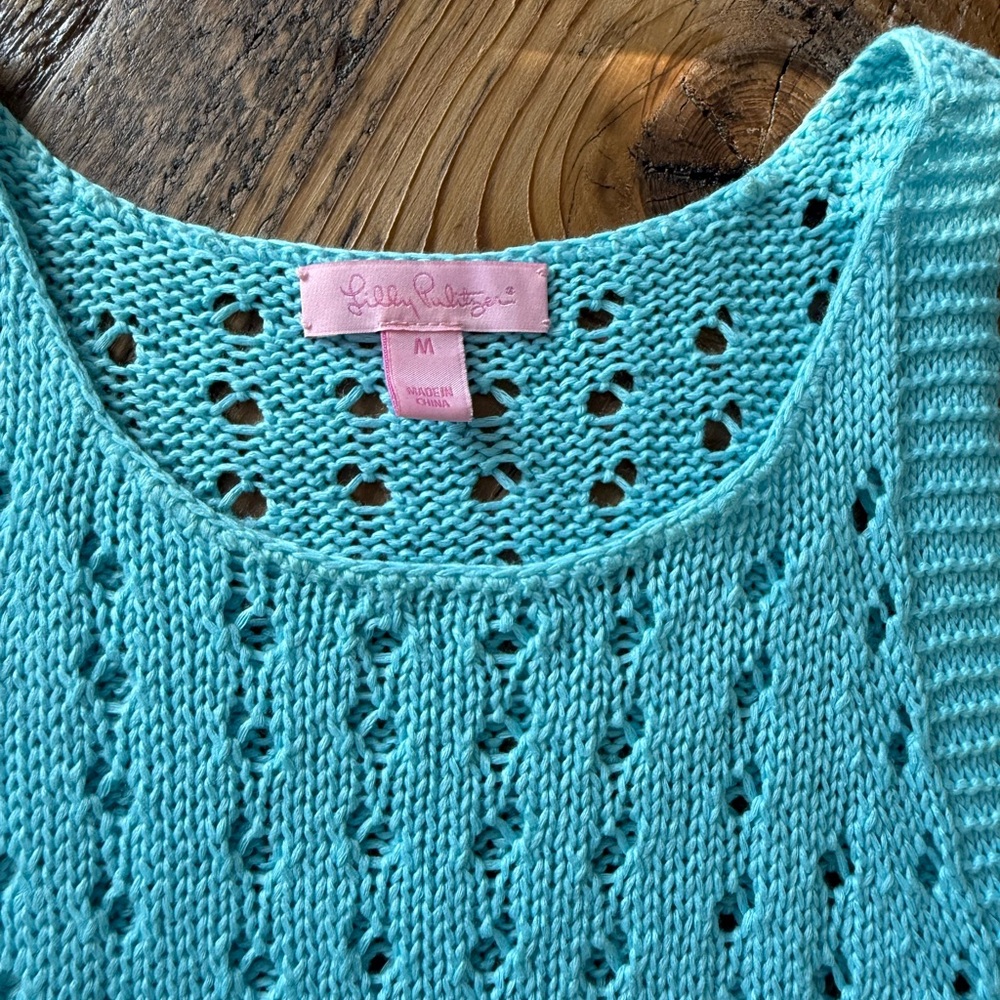 Lilly Pulitzer Women's Aqua Sweater Tank size medium